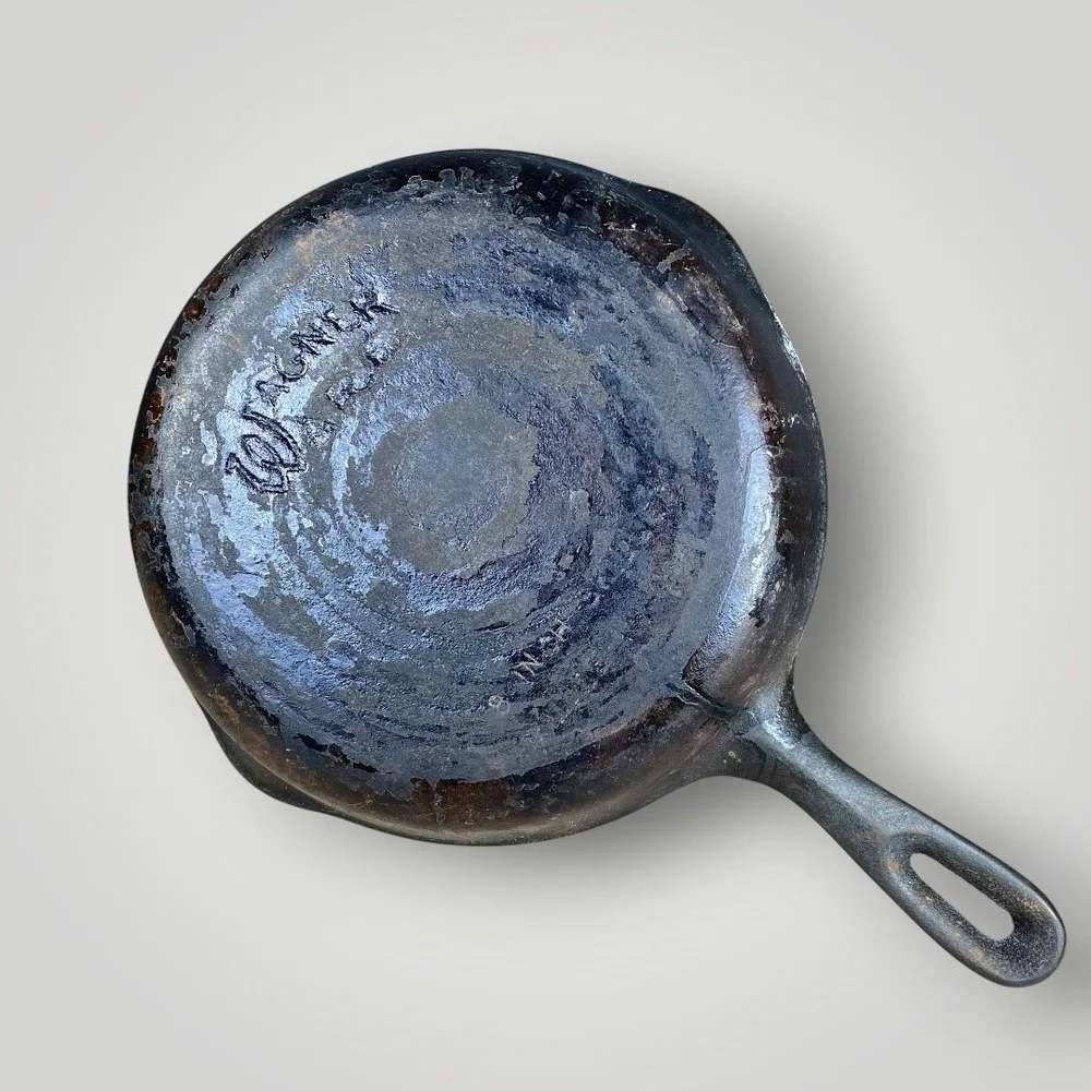 Wagner Ware No 5 Cast‎ Iron Skillet 8 Inch USA Slight Wobble AS IS Pan
